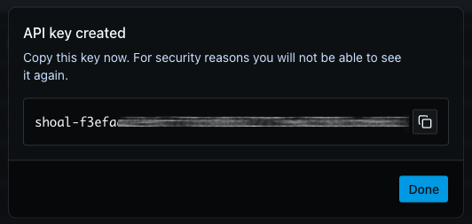 Copy your new key
