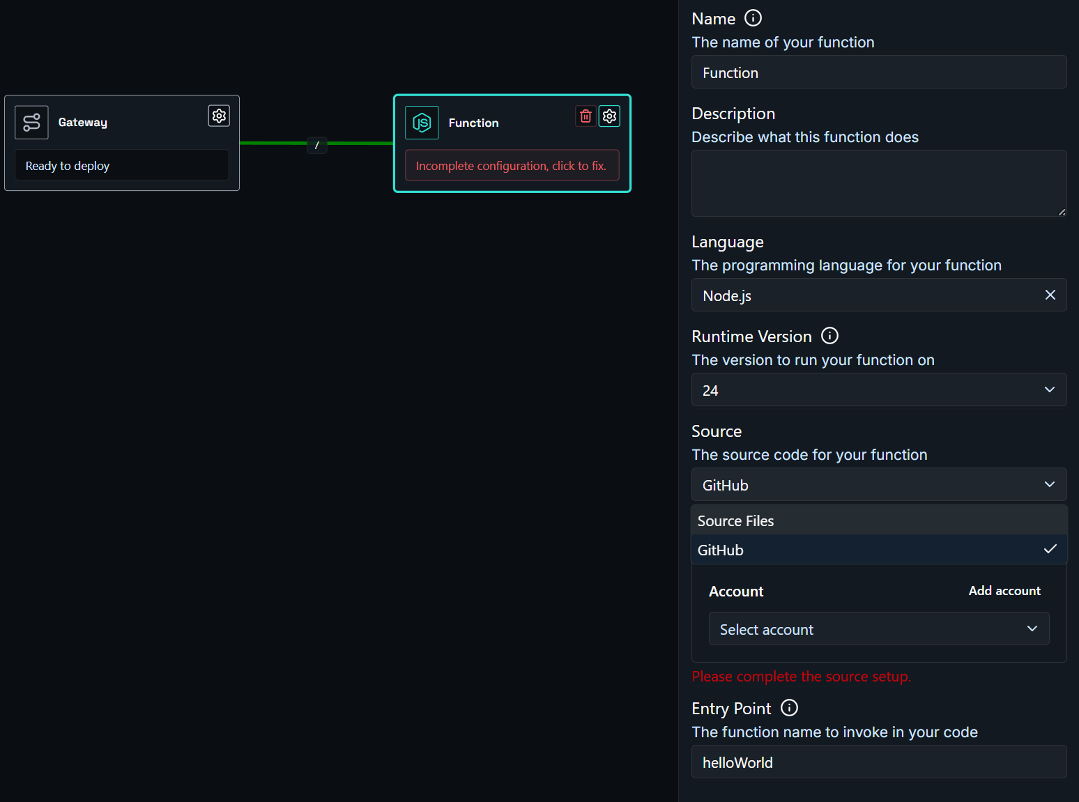 Function Node Config